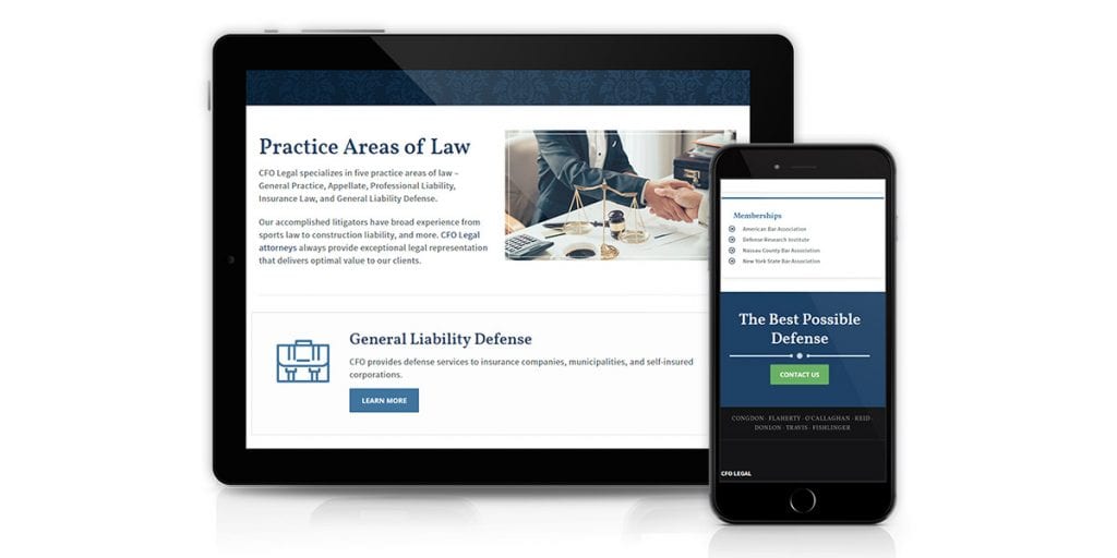 CFO Legal website mockup