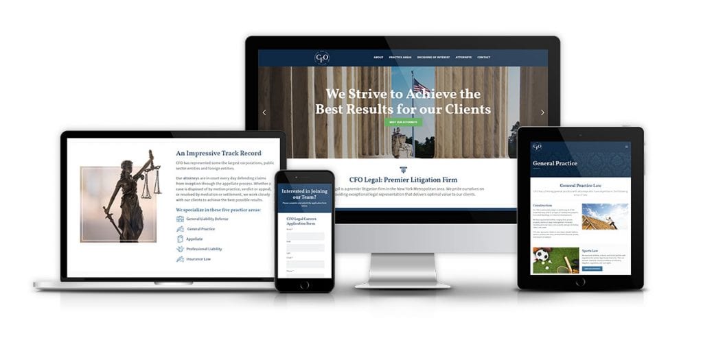 CFO Legal website mockup