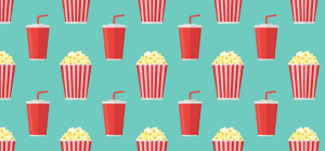 Popcorn and soda icon background