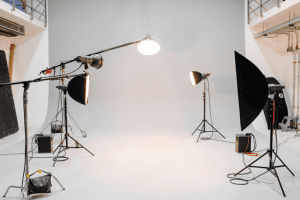 Photo-shoot setup with lights