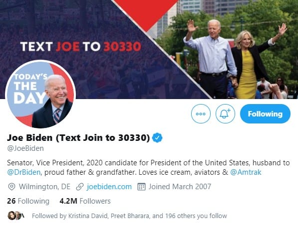 Joe Biden on Twitter