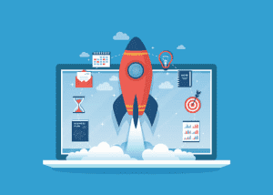 Website Goal Rocket Lifting Off