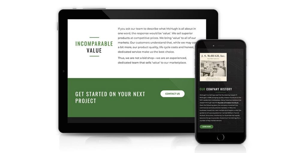 McHugh Furnishings - Responsive Mockup