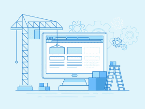 Illustration of a website construction