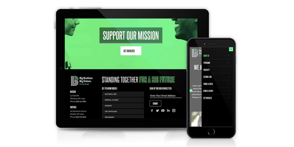BBBSLI website mockup