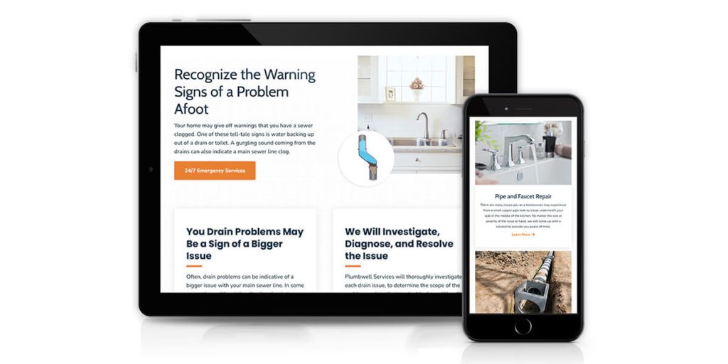 Plumbwell Services Responsive Website Mockup