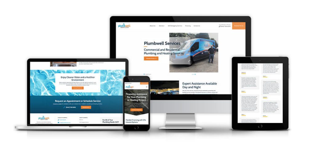 Plumbwell Services Responsive Website Mockup