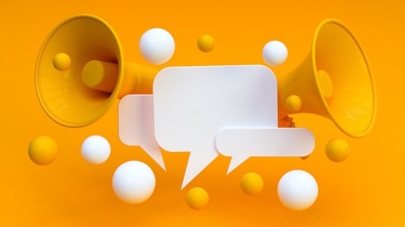 image of megaphones and text boxes