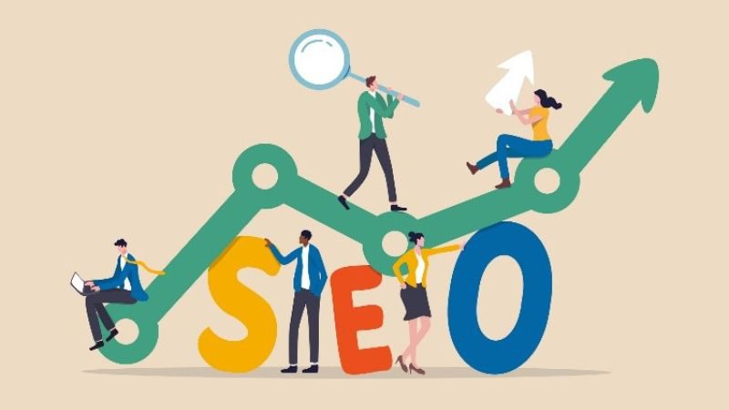 vector image of seo charting upwards