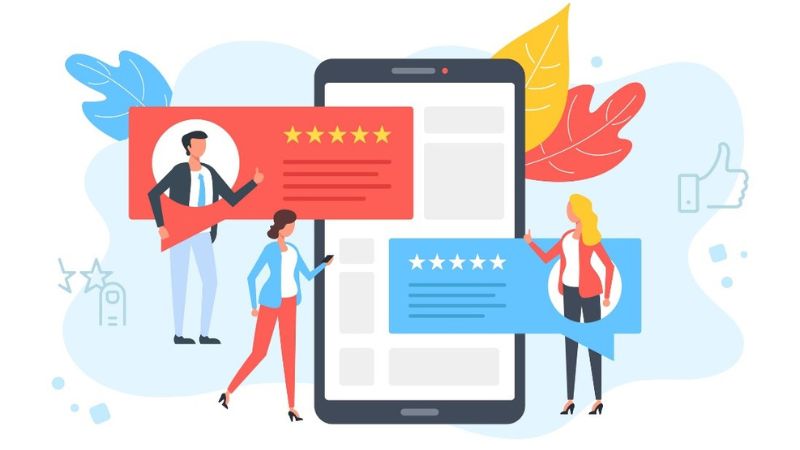 vector of customer reviews on a website