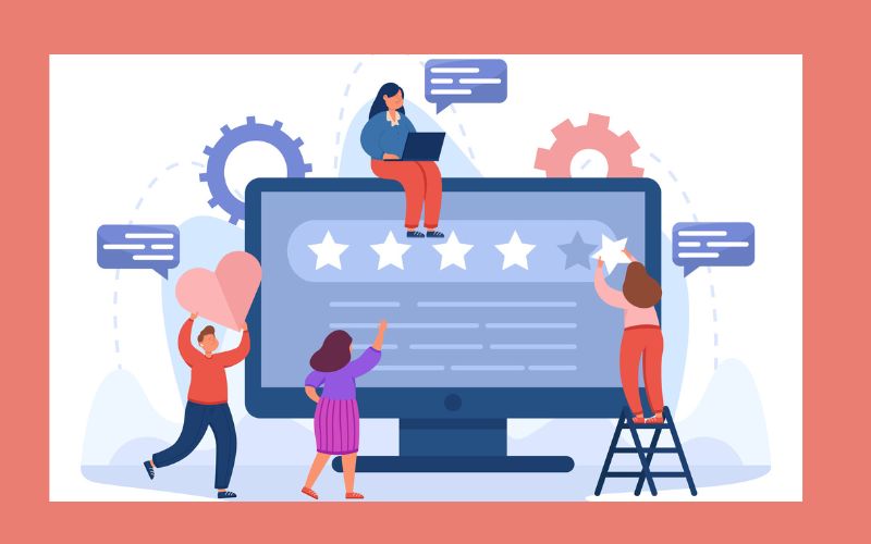 vector image of people giving a website credibility